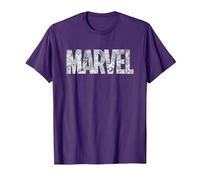 Marvel Logo Comics Gray Pencil Sketch Super Heroes Avengers Camiseta, Hombre, Morado, XXL