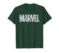 Marvel Logo Comics Gray Pencil Sketch Super Heroes Avengers Camiseta, Hombre, Verde Bosque, L