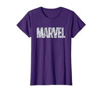 Marvel Logo Comics Gray Pencil Sketch Super Heroes Avengers Camiseta, Mujer, Morado, XS