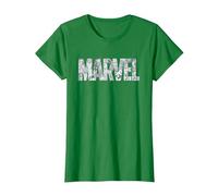 Marvel Logo Comics Gray Pencil Sketch Super Heroes Avengers Camiseta, Mujer, Verde Kelly, S