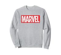 Marvel Logo Comics Red Super Heroes Avengers and More Sudadera, Unisex para Adultos, Gris Jaspeado, M