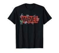 Marvel Logo Sketch Characters Camiseta