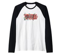 Marvel Logo Sketch Characters Camiseta Manga Raglan