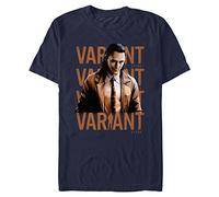 Marvel Loki-Variant Poster Organic Short Sleeve T-Shirt Camiseta, Azul Marino, XL Unisex Adulto