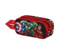 Marvel Los Vengadores Almighty-Estuche Portatodo 3D Doble, Rojo, 22 x 10 cm