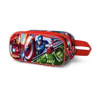 Marvel Los Vengadores Battle-Estuche Portatodo 3D Doble, Azul, 22 x 10 cm