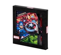 Marvel Los Vengadores Battle-Pack de Diario A5 + Bolígrafo de 6 Colores, Azul