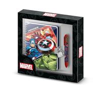 Marvel Los Vengadores Battle-Pack de Diario A5 + Bolígrafo de 6 Colores, Azul