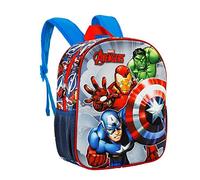 Marvel Los Vengadores Defy-Mochila 3D Pequeña, Azul, 26 x 31 cm, Capacidad 8.5 L