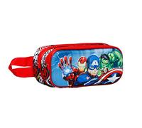 Marvel Los Vengadores Superpower-Estuche Portatodo 3D Doble, Rojo, 22 x 9.5 cm