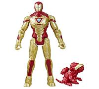 Marvel Mech Strike Mechasaurs Iron Man Figura de acción de 10,16 cm con accesorios para armas, juguete para niños a partir de 4 años, tamaño mediano