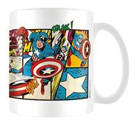 Marvel MG23437 8 x 11,5 x 9,5 cm diseño de Paneles de Capitán América Taza de cerámica, Multi-Color