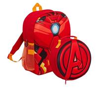 Marvel Mochila de Iron Man para niños, bolsa de almuerzo desmontable, soporte para botella de agua, juego de 2 piezas, rosso, Taille unique