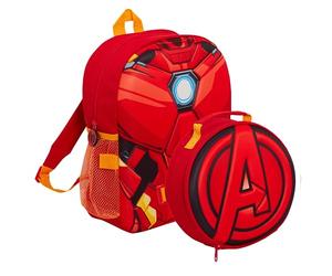 Marvel Mochila de Iron Man para niños, bolsa de almuerzo desmontable, soporte para botella de agua, juego de 2 piezas, rosso, Taille unique