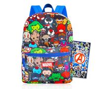Marvel Mochila de los Vengadores, paquete de 2 piezas con mochila escolar Marvel de 16 pulgadas y calcomanías para niños, niñas, adolescentes, adultos (Marvel School Supplies)