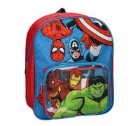 Mochila Infantil Avengers Marvel Niño y Niña - Mochila Escolar Roja y Azul con Bolsillo Frontal y Cremallera, Tirantes Ajustables, Licencia Oficial, Ideal para Guardería y Cole