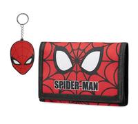 Marvel Monedero y Llavero Niño - Monedero Llaves, Ranuras para Tarjetas y Llavero - Regalos Avengers (Rojo Spiderman)
