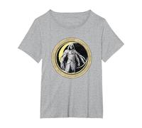 Marvel Moon Knight Crescent Egyptian Hieroglyphs Camiseta, Mujer Tallas Grandes, Gris Jaspeado, 4XL Grande