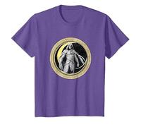 Marvel Moon Knight Crescent Egyptian Hieroglyphs Camiseta, Niños, Morado Jaspeado, 4 años