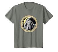 Marvel Moon Knight Crescent Egyptian Hieroglyphs Camiseta, Niños, Verde Militar Jaspeado, 4 años