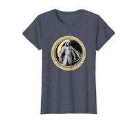 Marvel Moon Knight Crescent Egyptian Jeroglíficos Camiseta, Mujer, Azul Jaspeado, S