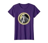 Marvel Moon Knight Crescent Egyptian Jeroglíficos Camiseta, Mujer, Morado, S