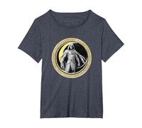 Marvel Moon Knight Crescent Egyptian Jeroglíficos Camiseta, Mujer Tallas Grandes, Azul Jaspeado, 2XL Grande