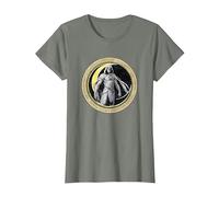 Marvel Moon Knight Crescent Egyptian Jeroglíficos Camiseta, Mujer, Verde Militar Jaspeado, XS