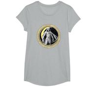 Marvel Moon Knight Crescent Egyptian Jeroglíficos Camiseta, Niñas, Gris Jaspeado, S