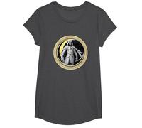 Marvel Moon Knight Crescent Egyptian Jeroglíficos Camiseta, Niñas, Jaspeado Oscuro, S