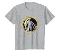 Marvel Moon Knight Crescent Egyptian Jeroglíficos Camiseta, Niños, Gris Jaspeado, 3 años