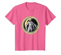 Marvel Moon Knight Crescent Egyptian Jeroglíficos Camiseta, Niños, Rosa Jaspeado, 6 años