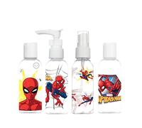 MARVEL - Neceser Avión Spider-Man Transparente - Formato Compacto para Cosméticos Líquidos - Regalo Divertido con Botella Incluida - Accesorio de Viaje Infantil Oficial Marvel