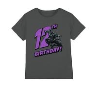 Black Panther Birthday 12 Unisex Kids T Shirt Camiseta, Gris Oscuro, 12-13 años para Niños