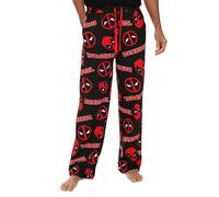Marvel Pantalones de pijama de algodón Deadpool para hombre, Negro, L