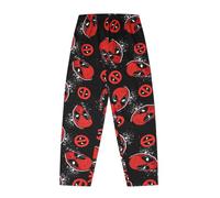 Marvel Pantalones de pijama de algodón Deadpool para hombre, Negro, XXL