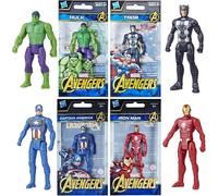 Marvel - Paquetes de figuras de acción y bolsa ciega - (3.75 pulgadas, 9.5 cm, Hulk, Thor, Iron Man y Capitán América)
