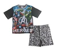 Marvel Pijama corto para niños de los Vengadores Iron Man, Capitán América, Hulk, Thor, 3-8 años, Negro, 5-6 años