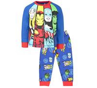 Marvel - Pijama de Avengers para Niños, 7-8 Años - Conjunto de Pijama de Los Vengadores de Mangas Largas - 100% Algodón, Pijama de Superhéroes de Mangas Largas - Mercancía Oficial Azul