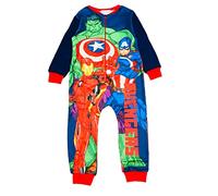 MARVEL Pijama de forro polar para niños, todo en uno, de los Vengadores, Onezee de 4 a 10 años, Parte delantera y trasera, 7-8 Years