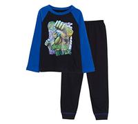 Marvel Pijama de Hulk para niños, diseño de Los Vengadores, conjunto de 2 piezas, Negro, 7-8 Years