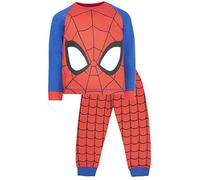 Marvel - Pijama de Spiderman para Niños, 5-6 Años - Conjunto de Pijama del Hombre Araña de Mangas Largas - 100% Algodón, Pijama Superhéroes de Mangas Largas - Mercancía Oficial Rojo