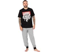 Marvel Pijama de superhéroe para Hombre | Camiseta y Pantalones de salón Character, Conjunto de Pijama Negro Desgastado | Iron Man Thor Spider-Man Captain América | Regalos de Ropa de Dormir