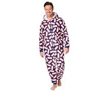 Marvel Pijama Hombre - Avengers Mono Hombre con Cierre de Cremallera, Pijama Entero Navidad Tallas S-2XL, Regalos Hombre (Negro/Rojo, L)