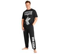 Marvel Pijama Hombre, Conjunto Pijama Spiderman Adulto Regalos Originales para Hombre Superheroes Friki Tallas M-3XL (Negro,XL)