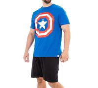 Marvel Pijama para Hombre Capitán América Azul Size Small
