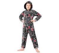 Marvel Pijama Polar para Niños - Mono con Capucha Entero 9 a 15 años Invierno, Disfraz Regalo Chicos, Navidad (Gris AOP, 13-14 años)