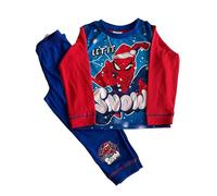Marvel Pijama navideño para niños, diseño de Spiderman, color azul, azul marino, 1-2 años