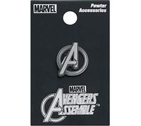 Marvel Pin de solapa con logotipo de Marvel Avengers unisex para adultos, plateado, 1 US