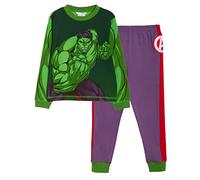 Marvel Piyama del Increíble Hulk para Niños, Conjunto Completo de Disfraces Avengers, Novedad de Largo Completo, Verde, 5-6 Años